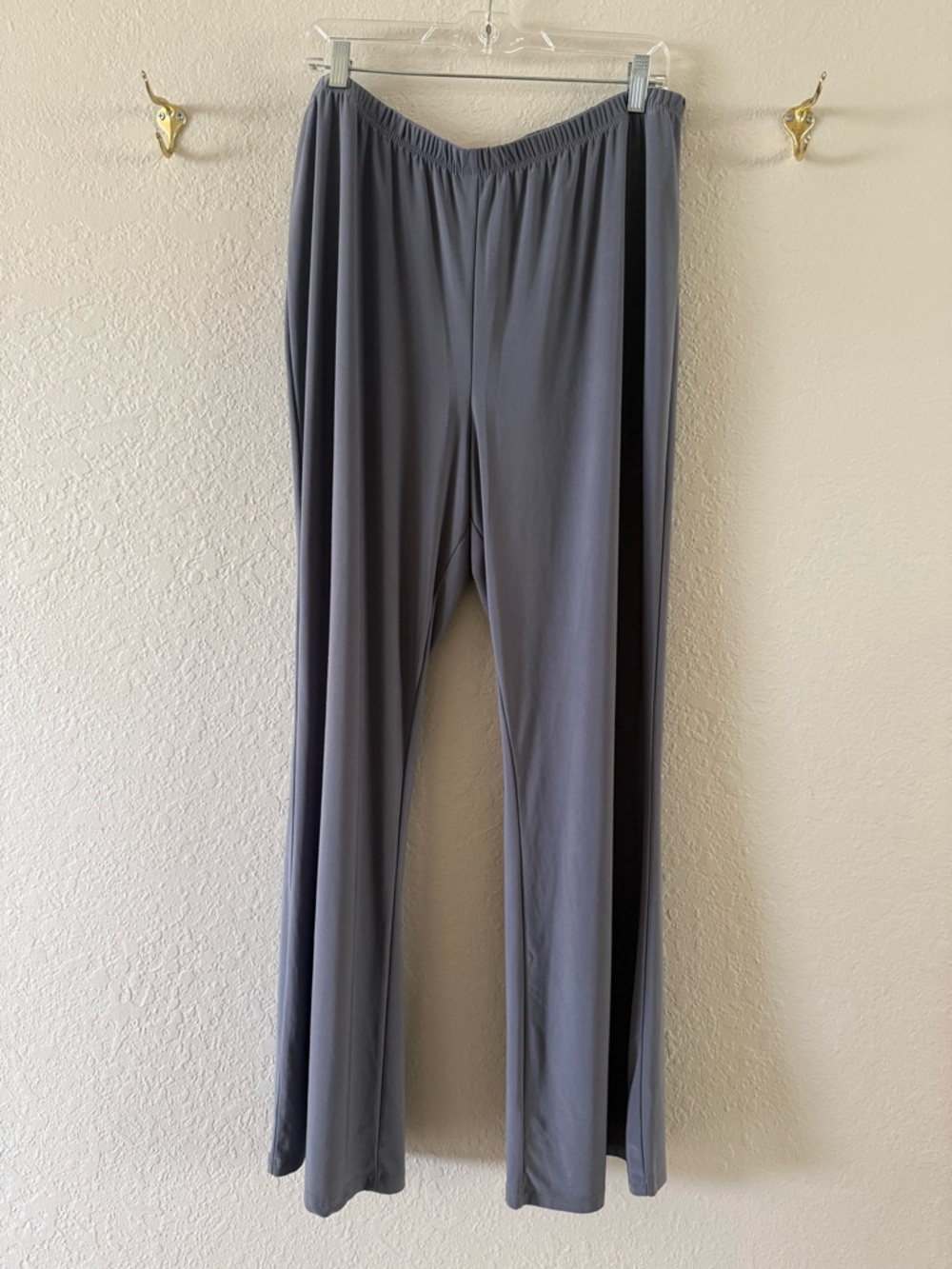 Slinky Brand Long Grey Pull On Pants Size 1X Excellent Condition Travel Comfy